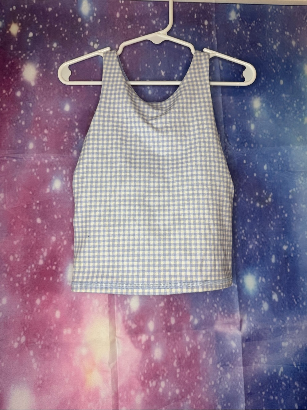 NWOT Blue gingham all in motion tank top ๐